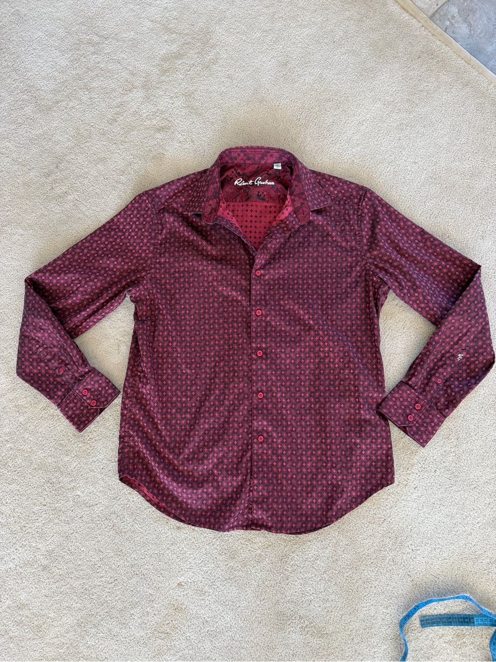 Robert Graham Men’s Burgundy Patterned Button-Up Shirt